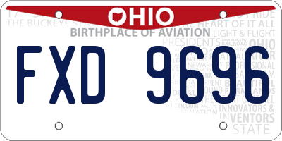OH license plate FXD9696