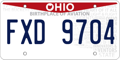OH license plate FXD9704