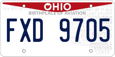 OH license plate FXD9705