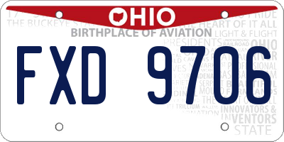 OH license plate FXD9706