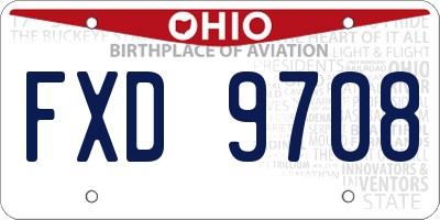 OH license plate FXD9708