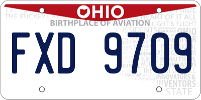 OH license plate FXD9709