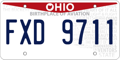 OH license plate FXD9711