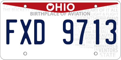 OH license plate FXD9713