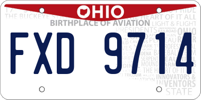 OH license plate FXD9714