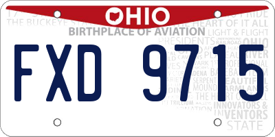 OH license plate FXD9715