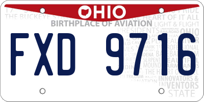 OH license plate FXD9716