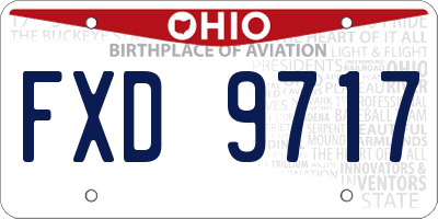OH license plate FXD9717
