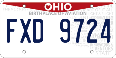 OH license plate FXD9724