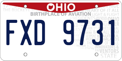 OH license plate FXD9731