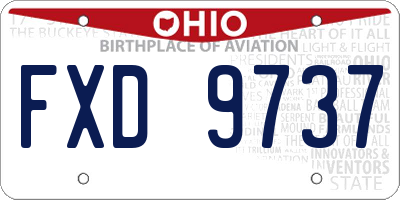 OH license plate FXD9737