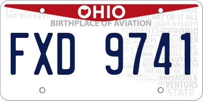 OH license plate FXD9741