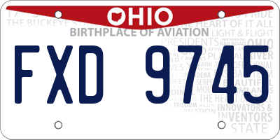 OH license plate FXD9745