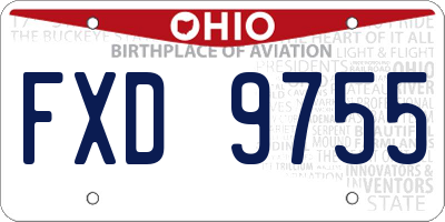 OH license plate FXD9755