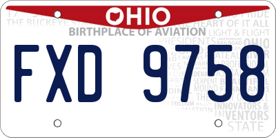 OH license plate FXD9758