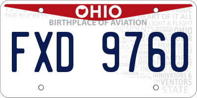 OH license plate FXD9760