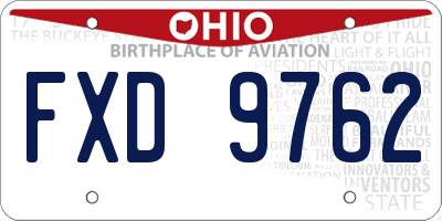 OH license plate FXD9762