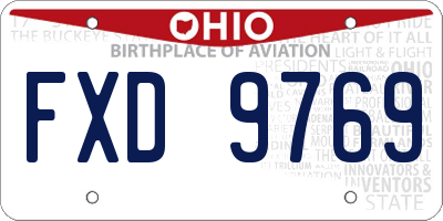 OH license plate FXD9769