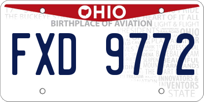 OH license plate FXD9772
