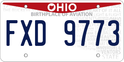 OH license plate FXD9773