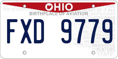 OH license plate FXD9779