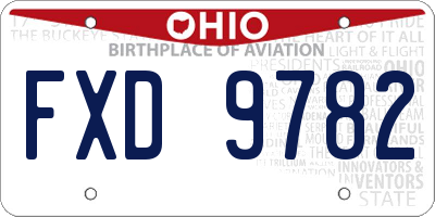 OH license plate FXD9782