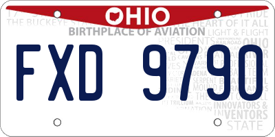 OH license plate FXD9790