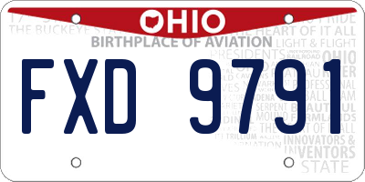 OH license plate FXD9791
