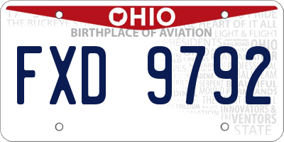 OH license plate FXD9792