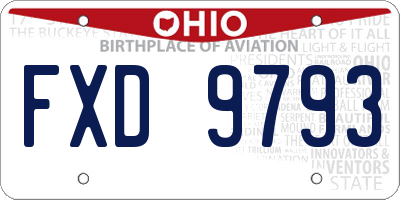 OH license plate FXD9793