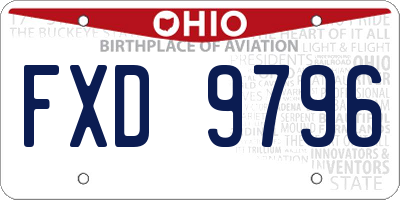 OH license plate FXD9796