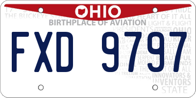 OH license plate FXD9797