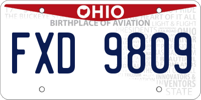 OH license plate FXD9809