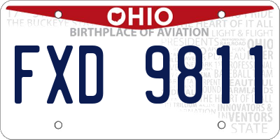 OH license plate FXD9811