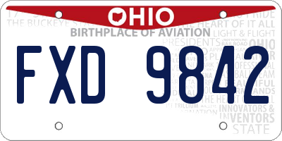 OH license plate FXD9842