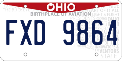 OH license plate FXD9864