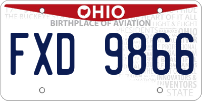 OH license plate FXD9866