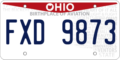 OH license plate FXD9873