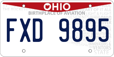 OH license plate FXD9895