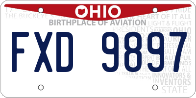 OH license plate FXD9897