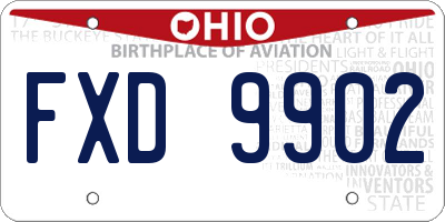 OH license plate FXD9902