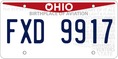OH license plate FXD9917