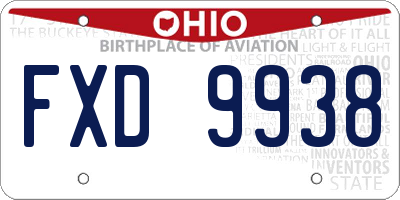 OH license plate FXD9938
