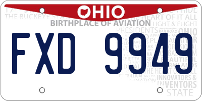 OH license plate FXD9949