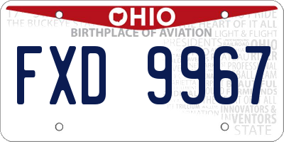 OH license plate FXD9967