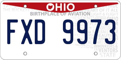 OH license plate FXD9973