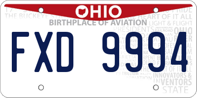 OH license plate FXD9994