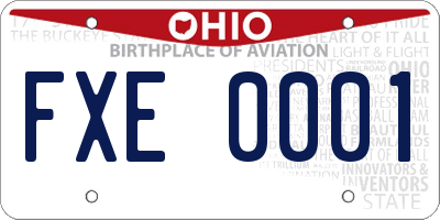 OH license plate FXE0001