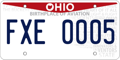 OH license plate FXE0005
