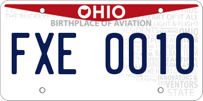 OH license plate FXE0010